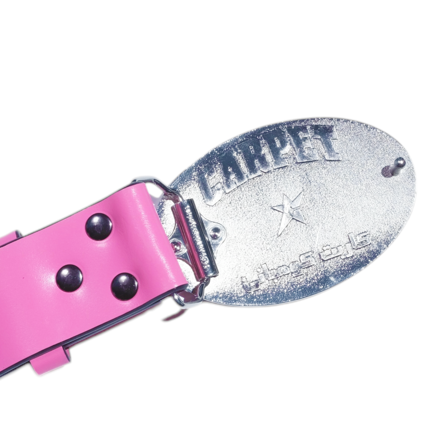 Rhinestone Leather Belt - Hot Pink — Carpet Company